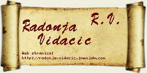 Radonja Vidačić vizit kartica
